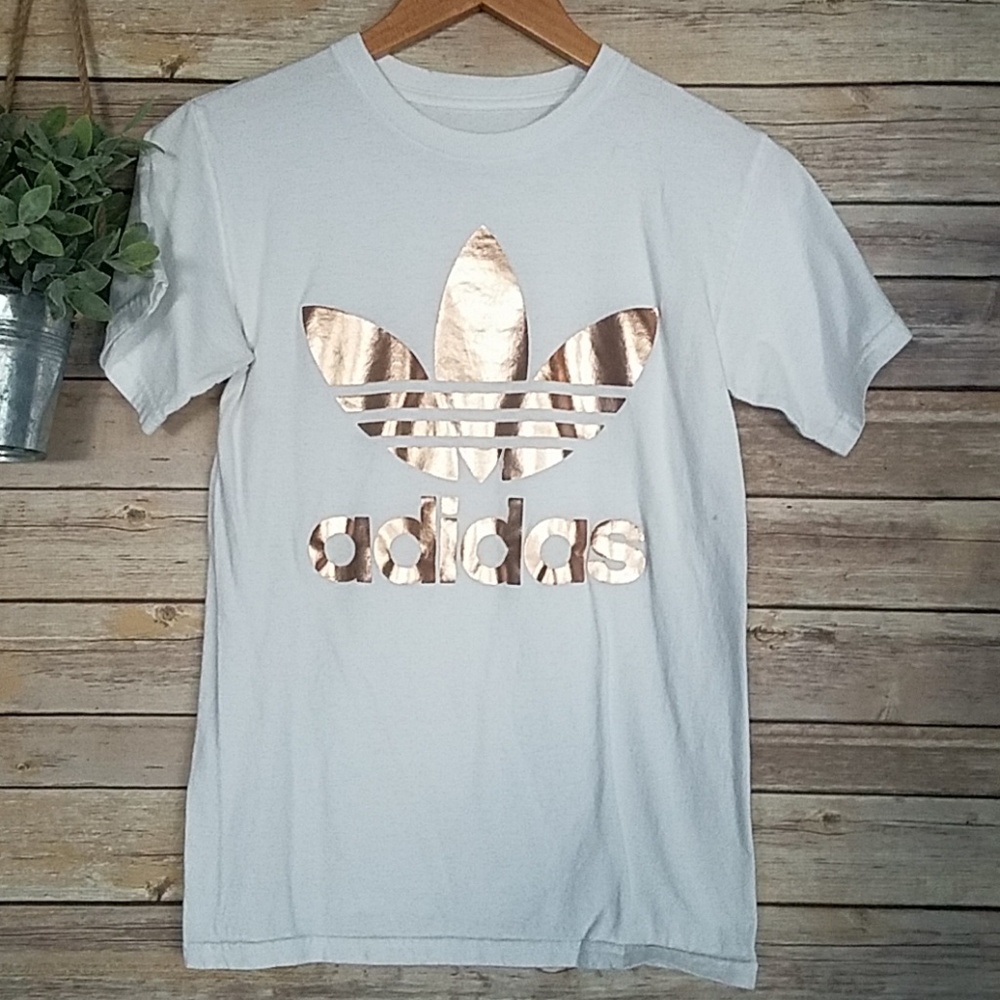 Women's Adidas Rose Gold Foil Tee Shirt
